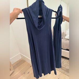 Blue cowl neck dress